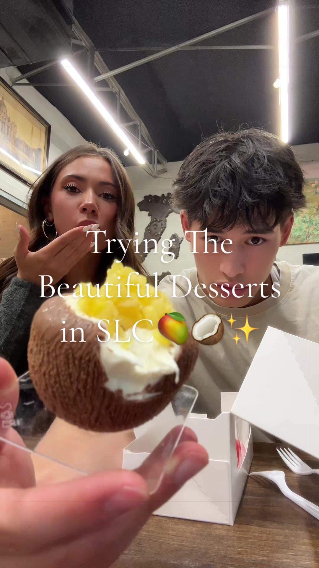 Talking-to-camera dessert review on TikTok